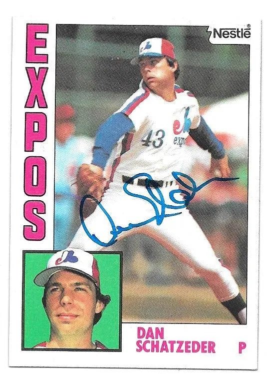Dan Schatzeder Signed 1984 Nestle Baseball Card - Montreal Expos