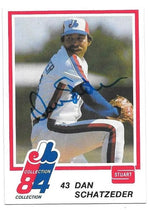 Dan Schatzeder Signed 1984 Stuart Baseball Card - Montreal Expos