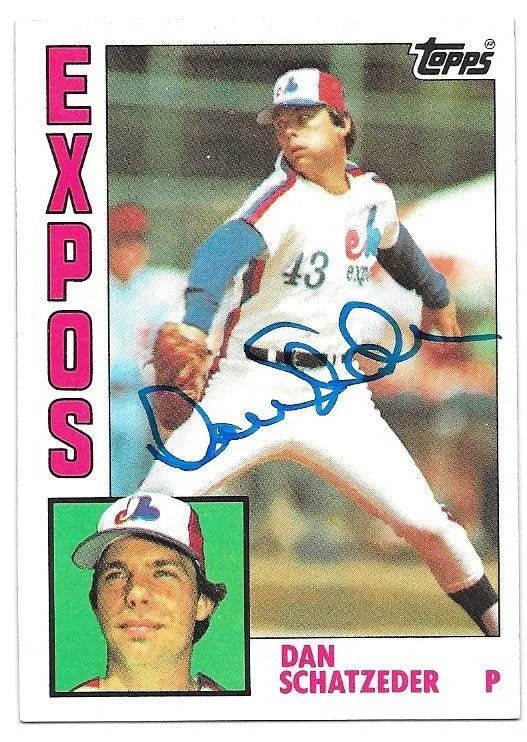 Dan Schatzeder Signed 1984 Topps Baseball Card - Montreal Expos