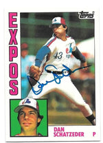 Dan Schatzeder Signed 1984 Topps Tiffany Baseball Card - Montreal Expos