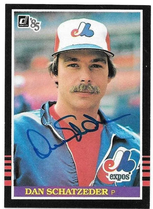 Dan Schatzeder Signed 1985 Donruss Baseball Card - Montreal Expos