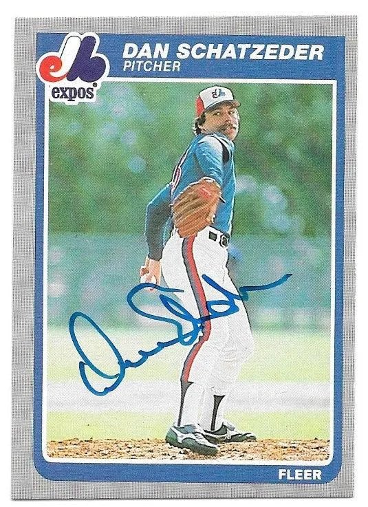 Dan Schatzeder Signed 1985 Fleer Baseball Card - Montreal Expos