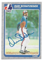Dan Schatzeder Signed 1985 Fleer Baseball Card - Montreal Expos