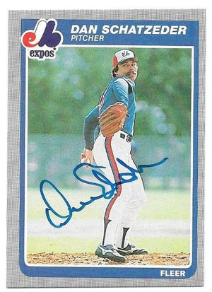 Dan Schatzeder Signed 1985 Fleer Baseball Card - Montreal Expos