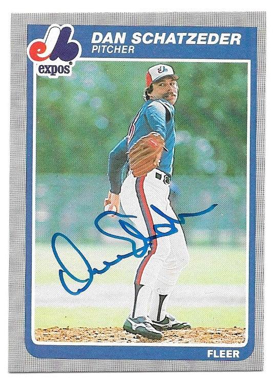 Dan Schatzeder Signed 1985 Fleer Baseball Card - Montreal Expos - PastPros