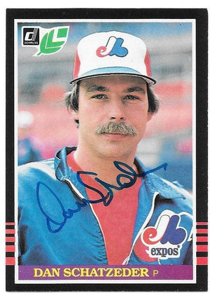 Dan Schatzeder Signed 1985 Leaf Baseball Card - Montreal Expos - PastPros