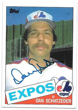 Dan Schatzeder Signed 1985 Topps Baseball Card - Montreal Expos