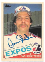 Dan Schatzeder Signed 1985 Topps Tiffany Baseball Card - Montreal Expos