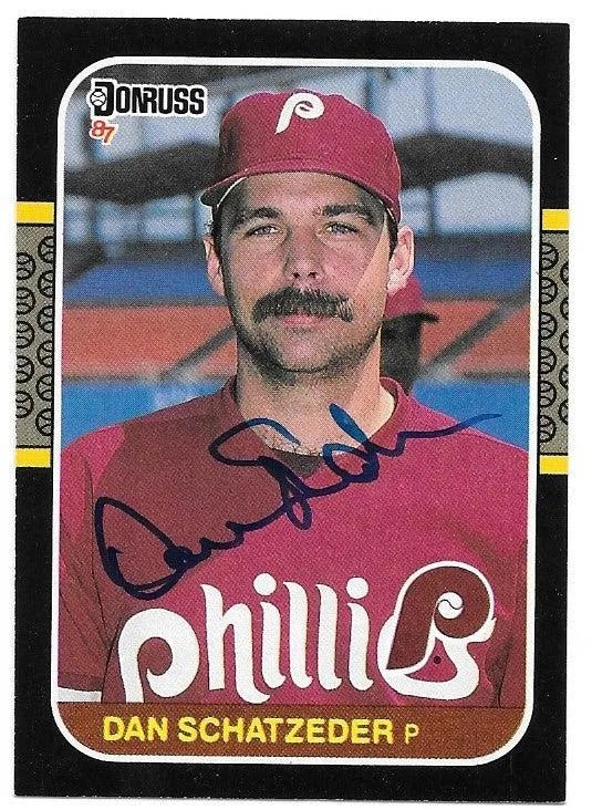 Dan Schatzeder Signed 1987 Donruss Baseball Card - Philadelphia Phillies
