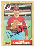 Dan Schatzeder Signed 1987 Topps Baseball Card - Philadelphia Phillies - PastPros