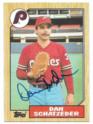 Dan Schatzeder Signed 1987 Topps Baseball Card - Philadelphia Phillies - PastPros