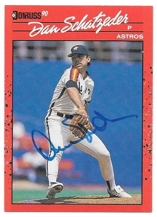 Dan Schatzeder Signed 1990 Donruss Baseball Card - Houston Astros