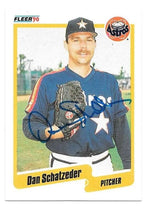 Dan Schatzeder Signed 1990 Fleer Baseball Card - Houston Astros