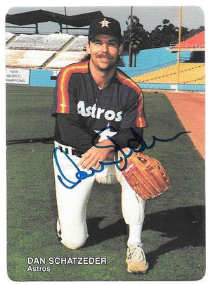 Dan Schatzeder Signed 1990 Mother's Cookies Baseball Card - Houston Astros - PastPros