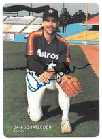 Dan Schatzeder Signed 1990 Mother's Cookies Baseball Card - Houston Astros