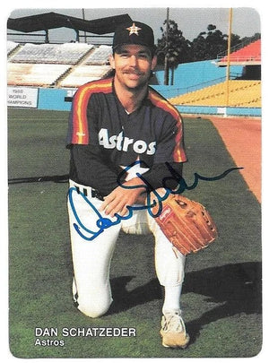 Dan Schatzeder Signed 1990 Mother's Cookies Baseball Card - Houston Astros