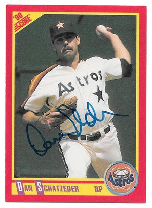 Dan Schatzeder Signed 1990 Score Baseball Card - Houston Astros - PastPros