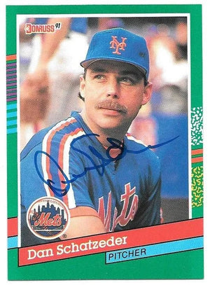 Dan Schatzeder Signed 1991 Donruss Baseball Card - New York Mets