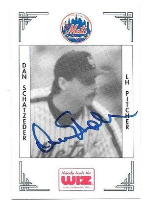 Dan Schatzeder Signed 1991 WIZ Baseball Card - New York Mets