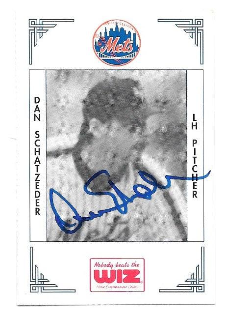 Dan Schatzeder Signed 1991 WIZ Baseball Card - New York Mets - PastPros