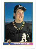 Dana Allison Signed 1991 Bowman Baseball Card - Oakland A's - PastPros