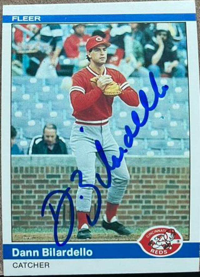 Dann Bilardello Signed 1984 Fleer Baseball Card - Cincinnati Reds - PastPros