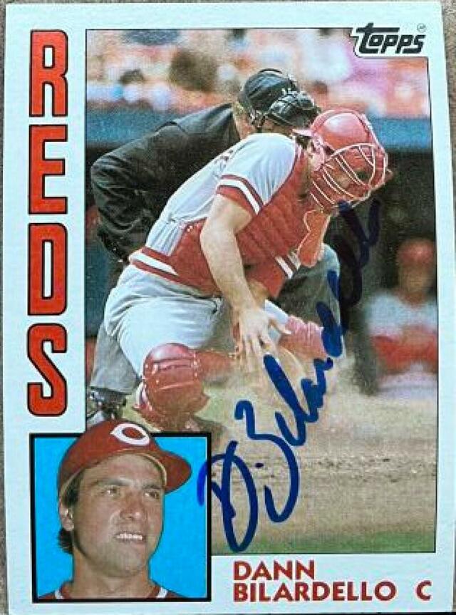 Dann Bilardello Signed 1984 Topps Baseball Card - Cincinnati Reds - PastPros