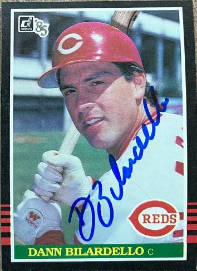Dann Bilardello Signed 1985 Donruss Baseball Card - Cincinnati Reds - PastPros