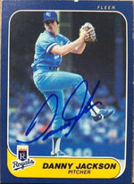 Danny Jackson Signed 1986 Fleer Baseball Card - Kansas City Royals
