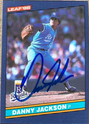 Danny Jackson Signed 1986 Leaf Baseball Card - Kansas City Royals