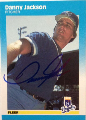 Danny Jackson Signed 1987 Fleer Baseball Card - Kansas City Royals - PastPros