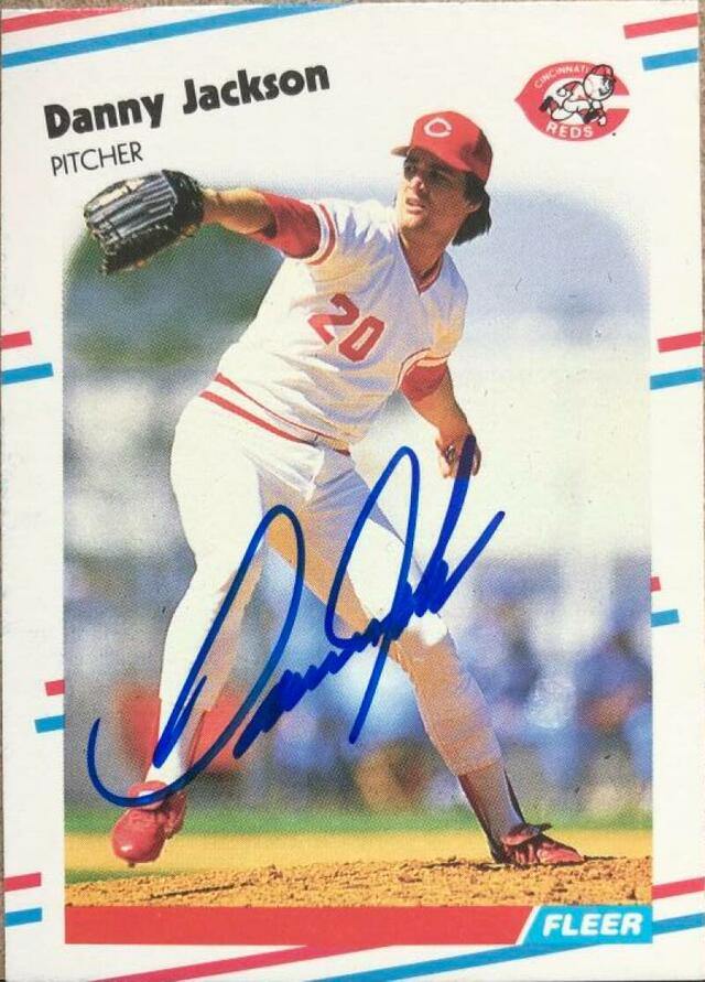 Danny Jackson Signed 1988 Fleer Baseball Card - Cincinnati Reds - PastPros