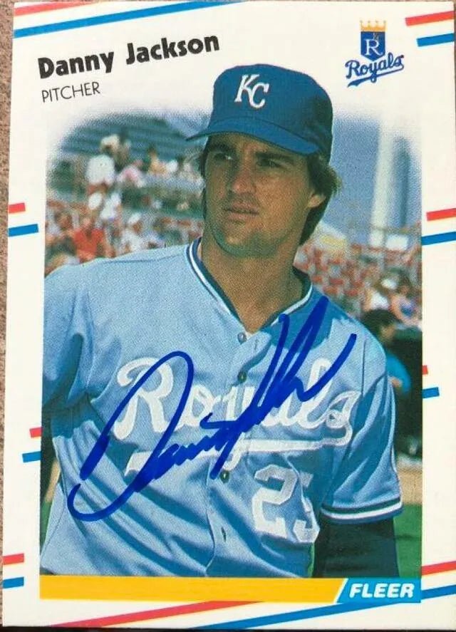 Danny Jackson Signed 1988 Fleer Baseball Card - Kansas City Royals