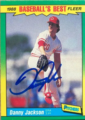 Danny Jackson Signed 1988 Fleer Sluggers/Pitcher Baseball Card - Cincinnati Reds