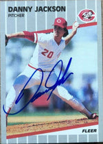 Danny Jackson Signed 1989 Fleer Baseball Card - Cincinnati Reds - PastPros