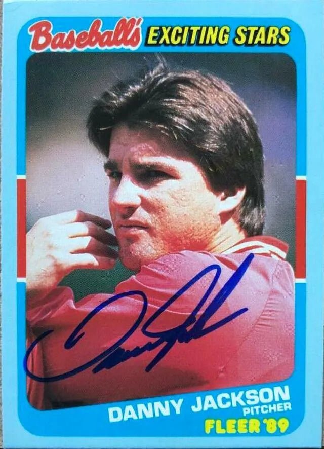 Danny Jackson Signed 1989 Fleer Exciting Stars Baseball Card - Cincinnati Reds