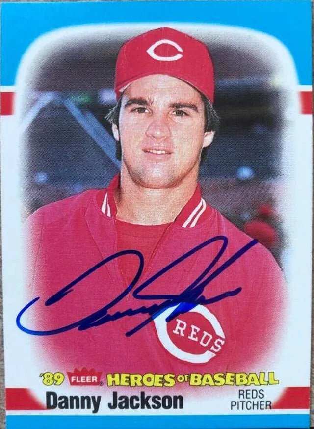 Danny Jackson Signed 1989 Fleer Heroes of Baseball Card - Cincinnati Reds