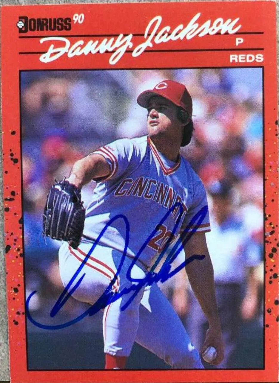 Danny Jackson Signed 1990 Donruss Baseball Card - Cincinnati Reds