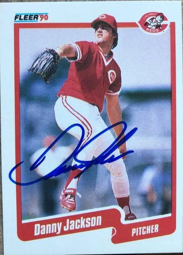 Danny Jackson Signed 1990 Fleer Baseball Card - Cincinnati Reds