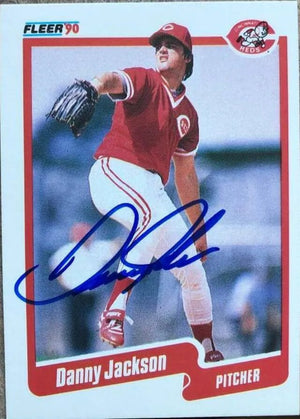 Danny Jackson Signed 1990 Fleer Baseball Card - Cincinnati Reds