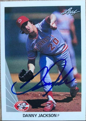 Danny Jackson Signed 1990 Leaf Baseball Card - Cincinnati Reds - PastPros