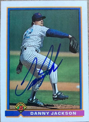 Danny Jackson Signed 1991 Bowman Baseball Card - Chicago Cubs - PastPros