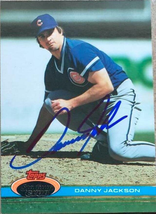 Danny Jackson Signed 1991 Stadium Club Baseball Card - Chicago Cubs - PastPros
