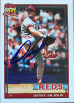 Danny Jackson Signed 1991 Topps Baseball Card - Cincinnati Reds