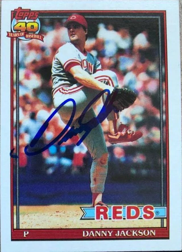 Danny Jackson Signed 1991 Topps Baseball Card - Cincinnati Reds