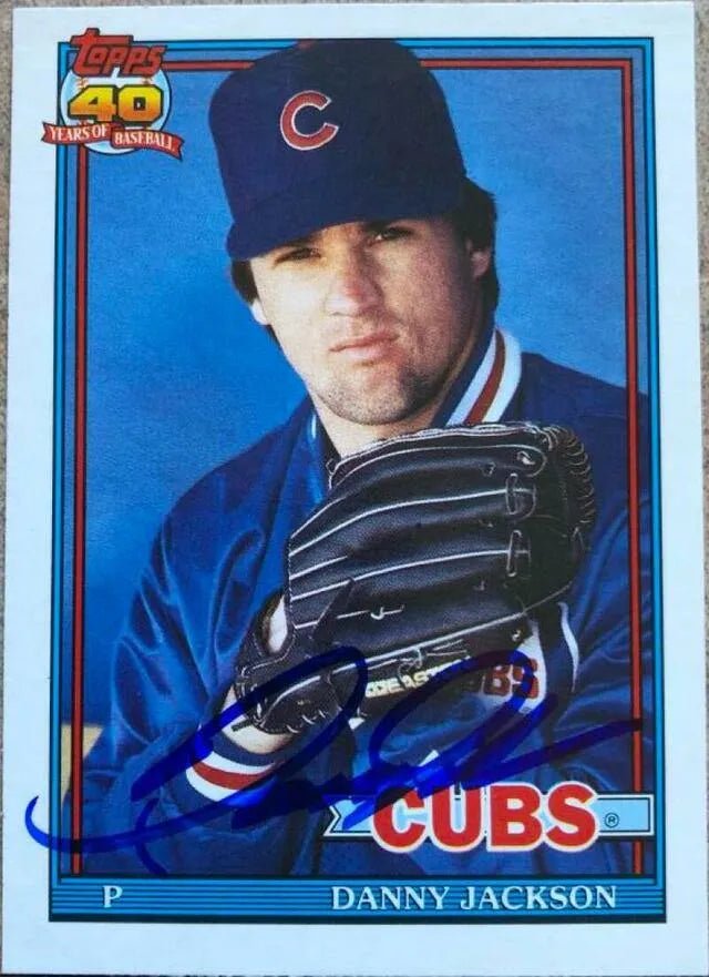 Danny Jackson Signed 1991 Topps Traded Baseball Card - Chicago Cubs