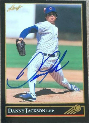 Danny Jackson Signed 1992 Leaf Black Gold Baseball Card - Chicago Cubs