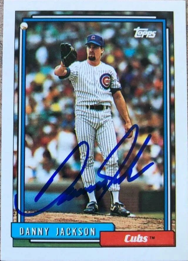 Danny Jackson Signed 1992 Topps Baseball Card - Chicago Cubs