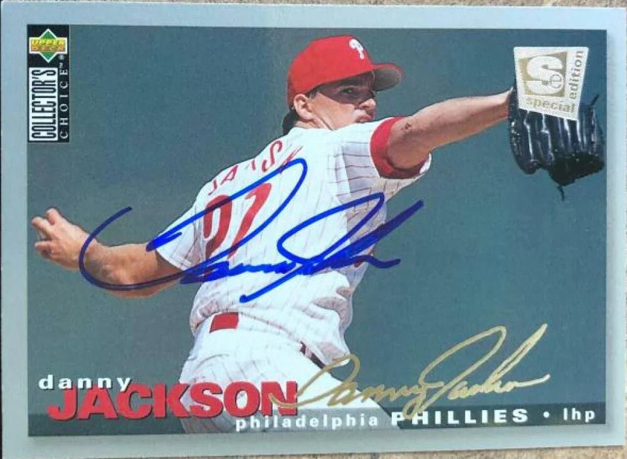 Danny Jackson Signed 1995 Collector's Choice Silver Signature Baseball Card - Philadelphia Phillies