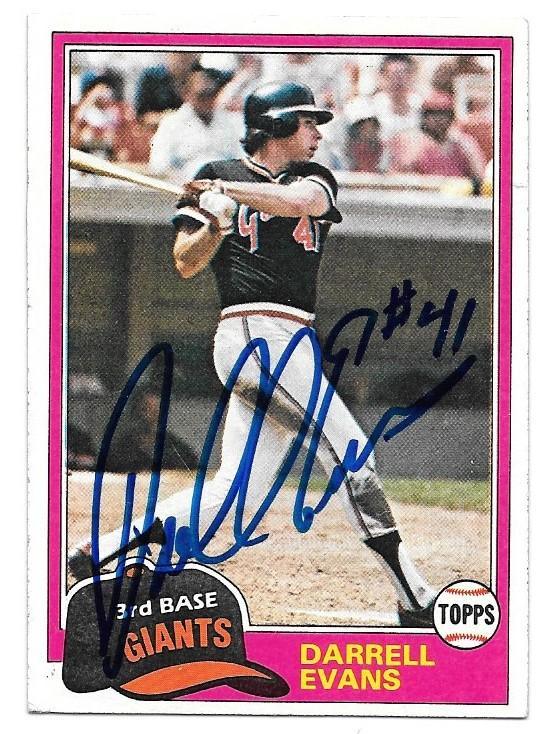 Darrell Evans Signed 1981 Topps Baseball Card - San Francisco Giants